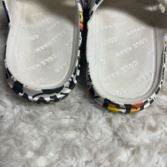 Unisex Cole Haan Rubber Slip on Slide Sandals  Printed multi color Graffiti SZ8 - Picture 8 of 10